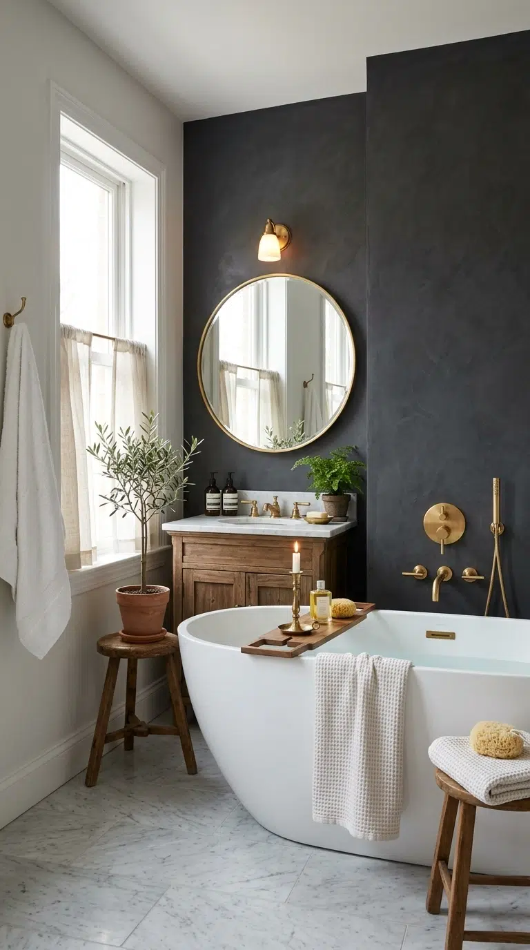 005 Charcoal Accent Wall A deep charcoal accent wall s
