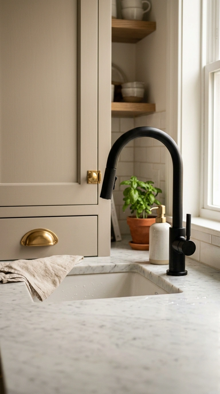 006 A kitchen mixing two metals with restraint warm br