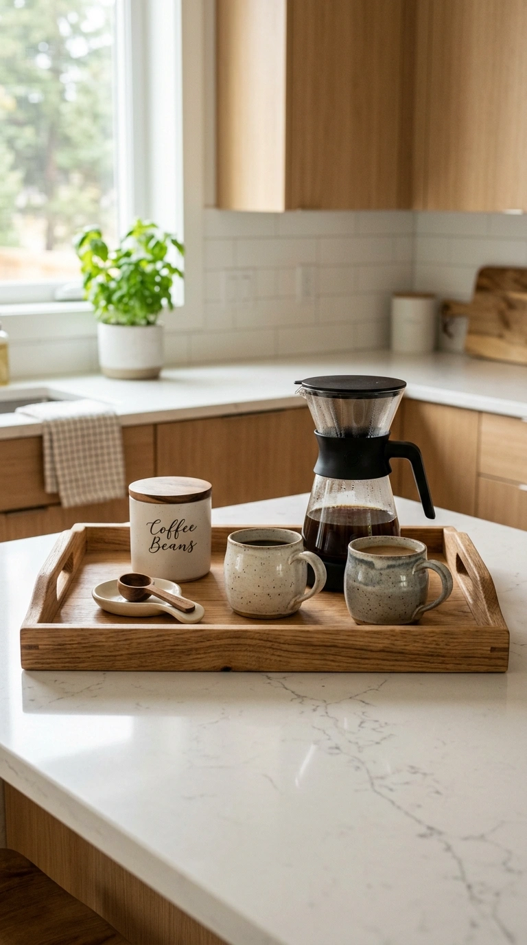 006 Tray Style Setup A kitchen countertop with a large