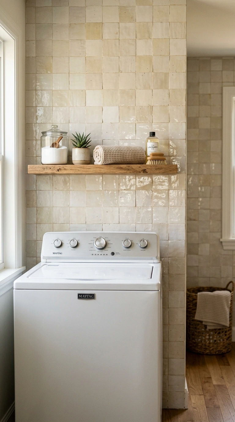 007 A warm ivory zellige tile backsplash with subtle g
