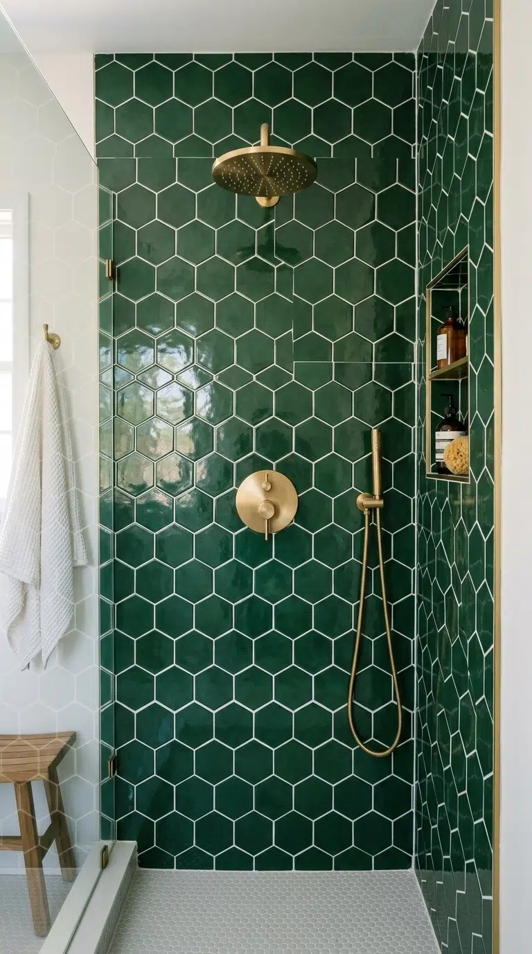 007 Deep Forest Green Tile Glossy forest green