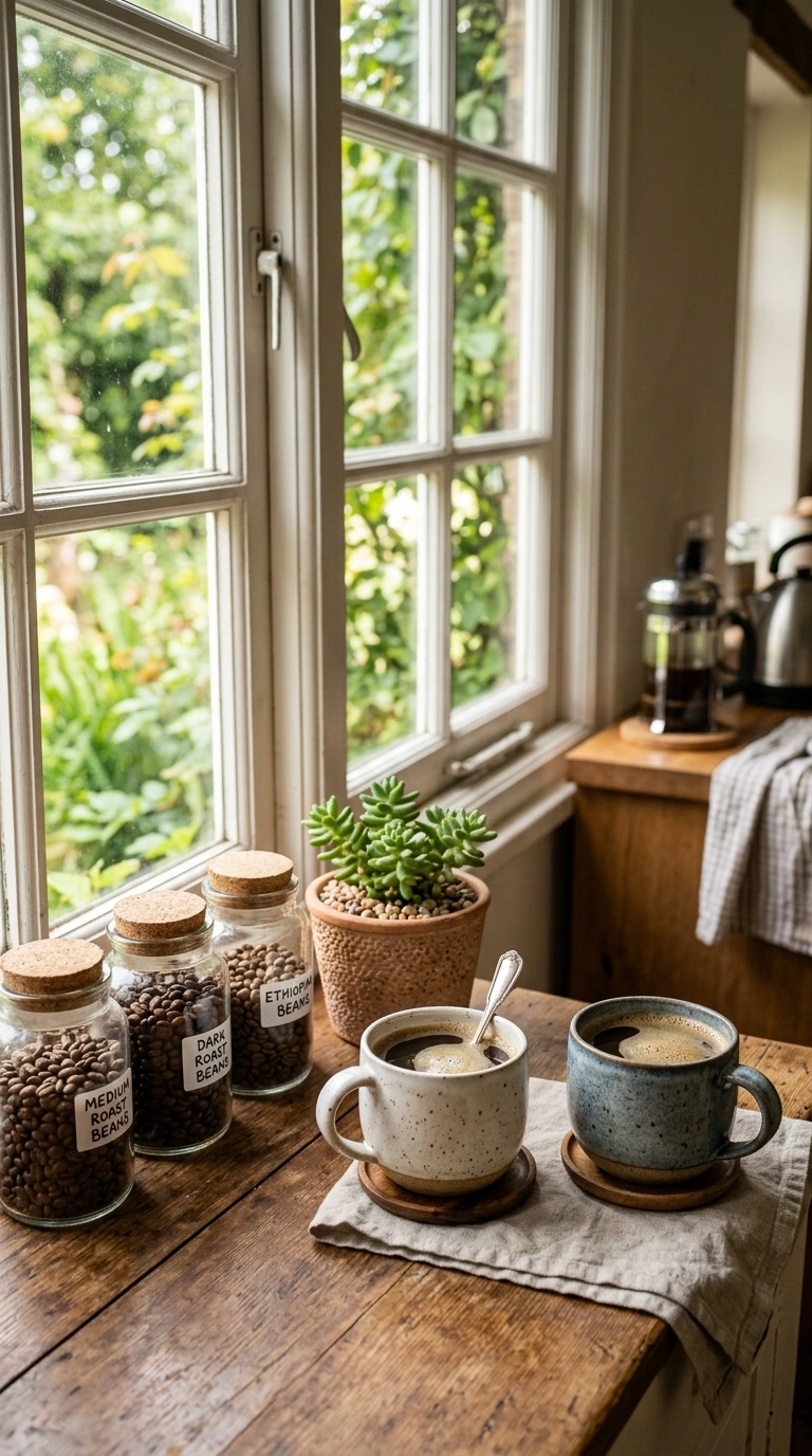 009 Windowsill Coffee Spot A deep kitchen windowsill l