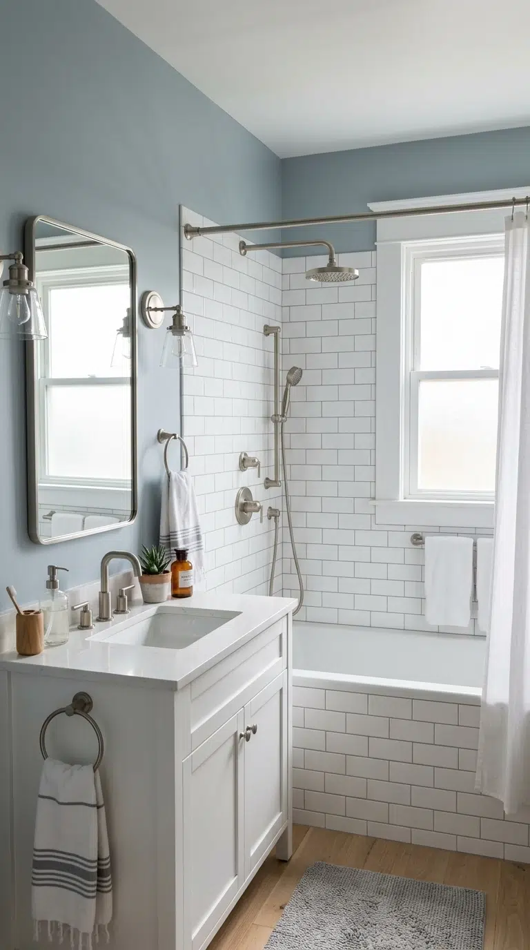 010 Soft Blue Gray Walls Dusty blue gray walls surroun