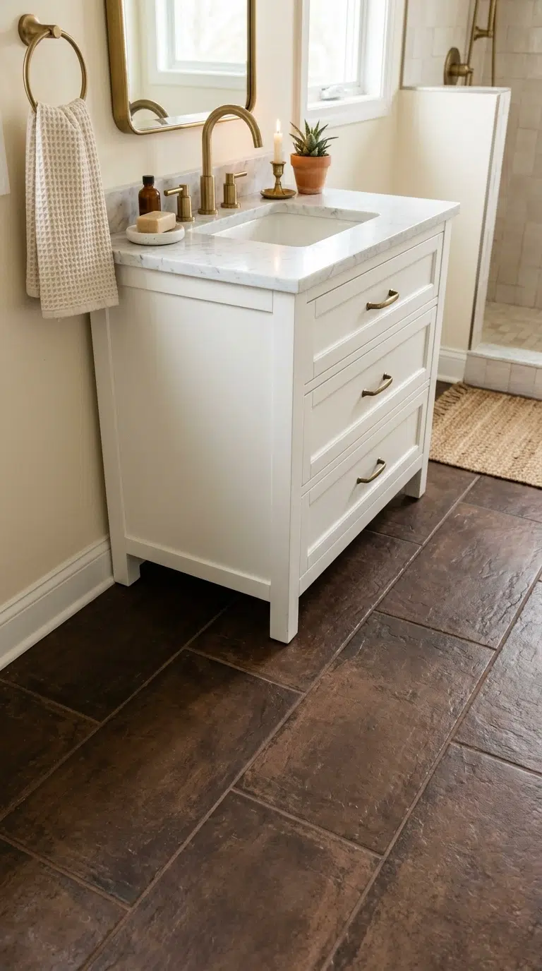 011 Warm Chocolate Brown Tile Rich chocolate brown flo