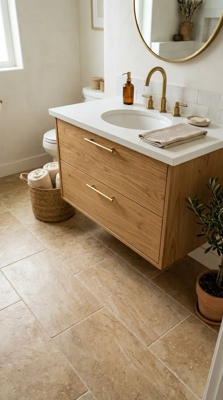 014 Warm Camel Tile Floor Warm camel colored floor til