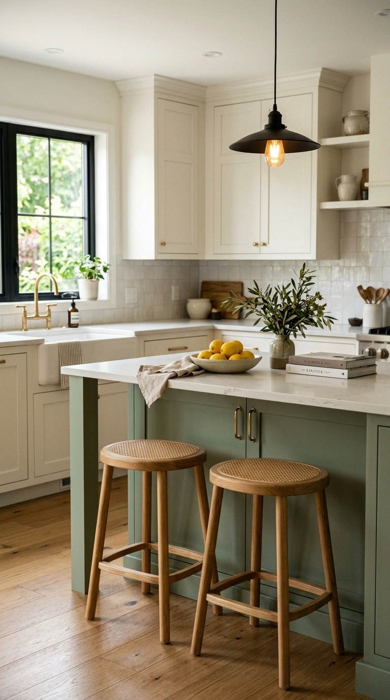 016 A mostly neutral kitchen with one accent color a s