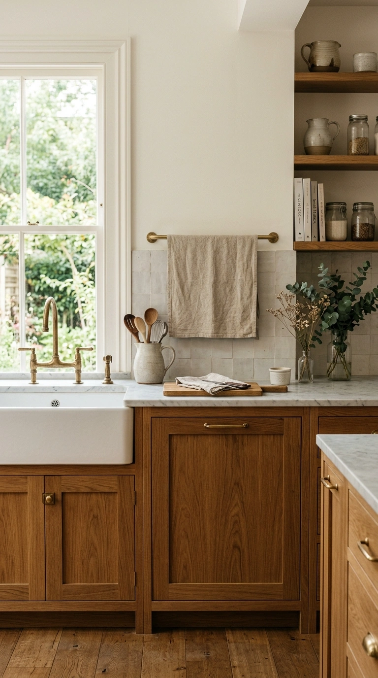 020 A well edited restrained kitchen with quality clas