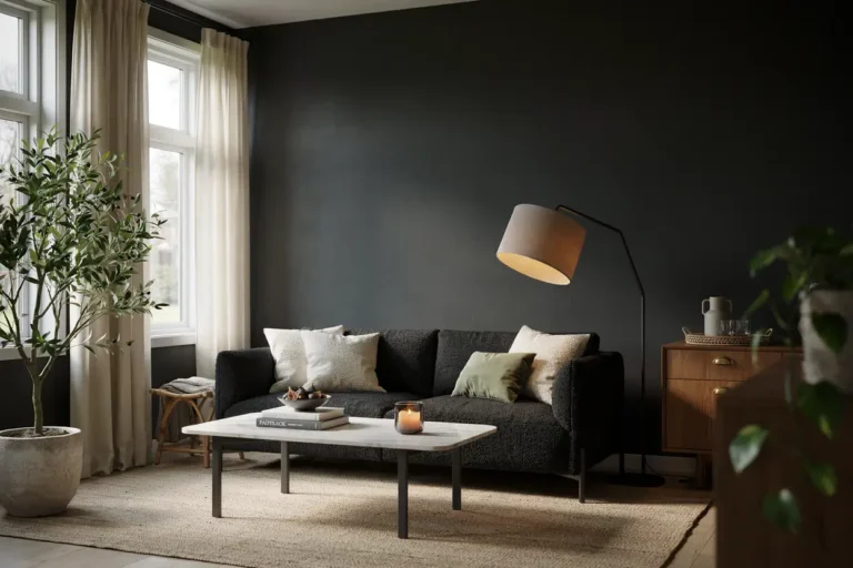 23 Black Living Room Ideas Featuring Marble and Natural Textures