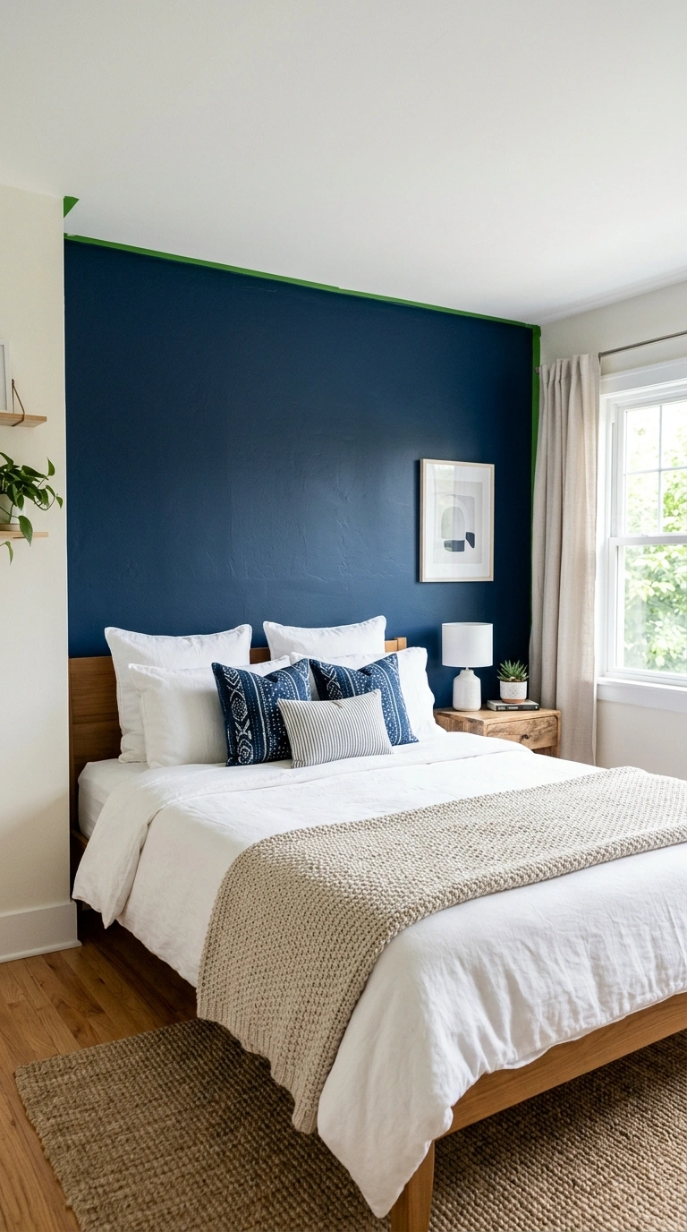001 Paint One Accent Wall A bright bedroom with a deep