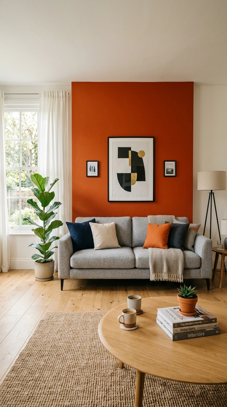 001 Paint an Accent Wall Bold A living room with a bol