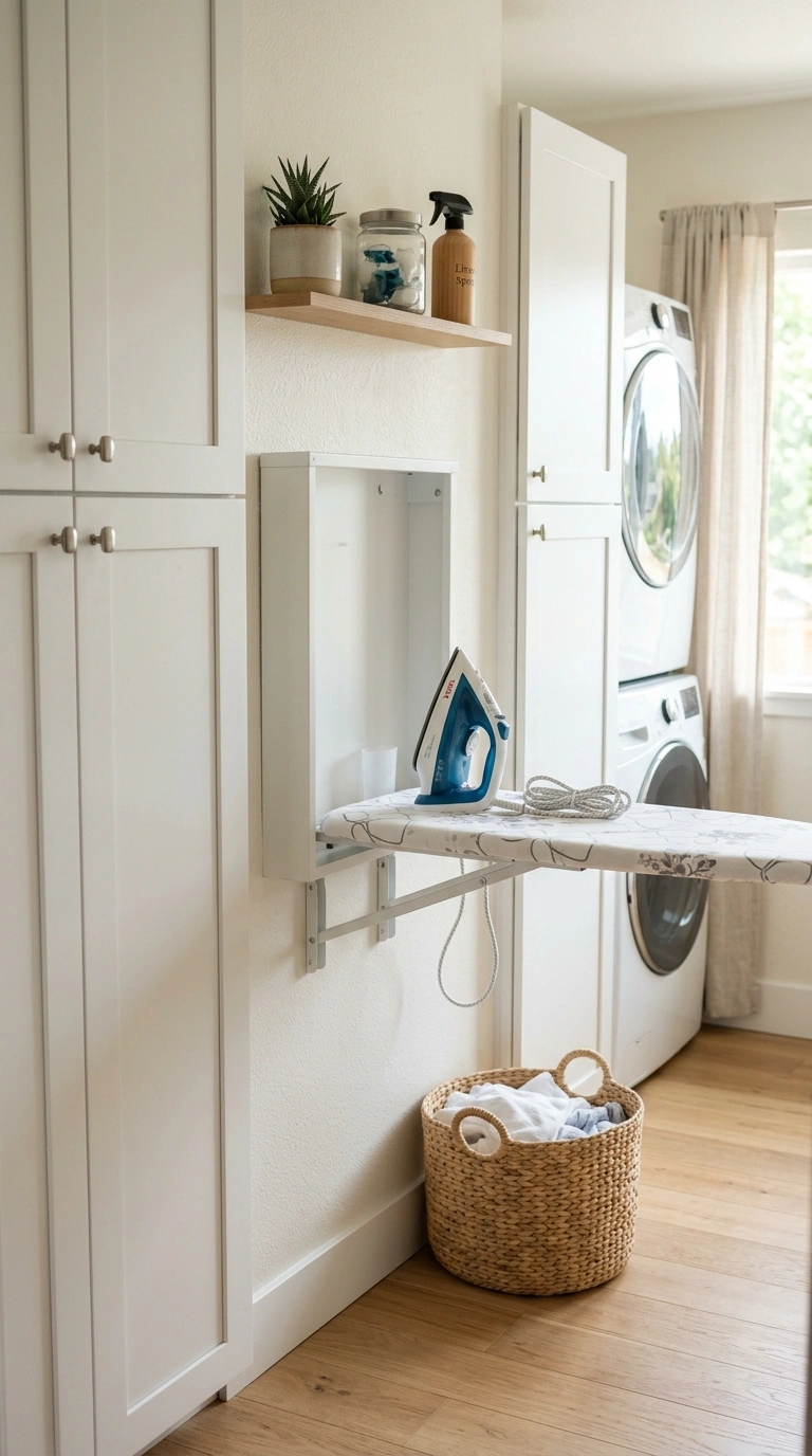 002 Fold Down Ironing Board A small laundry room wall