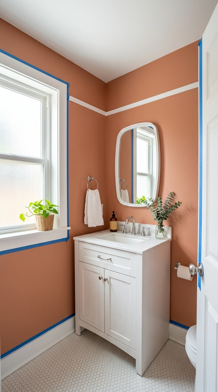 002 Fresh Paint Color A small bathroom with soft terra
