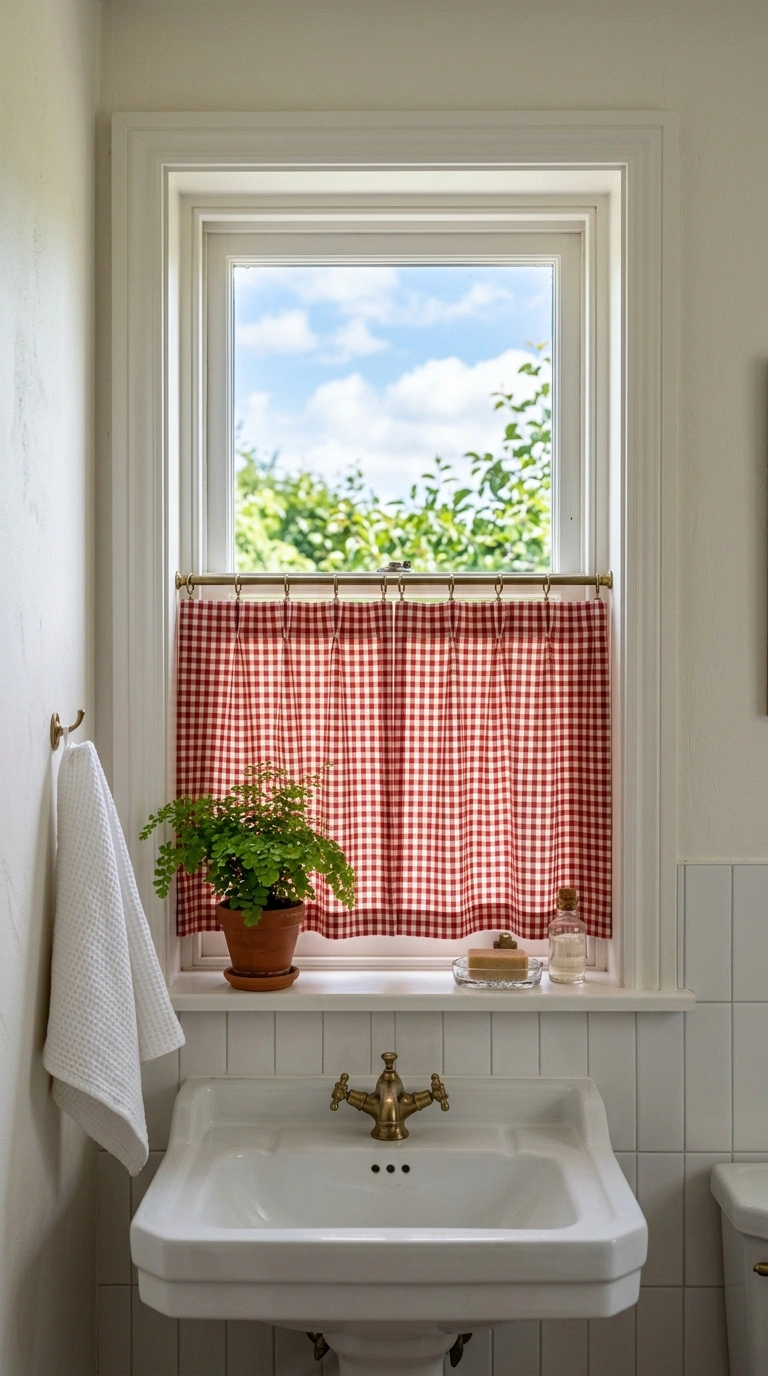 003 Cafe Style Curtain A charming bathroom window cove