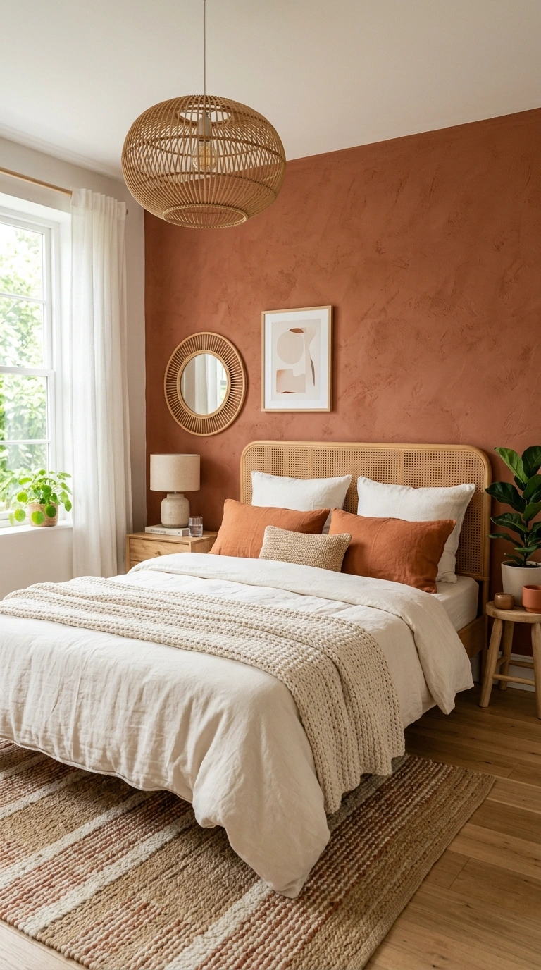 003 Earthy Terracotta Bedroom A bedroom with a terraco