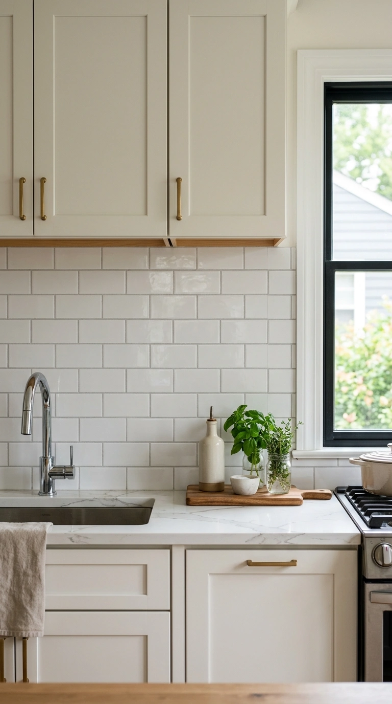 003 Peel and Stick Backsplash A kitchen with a white s