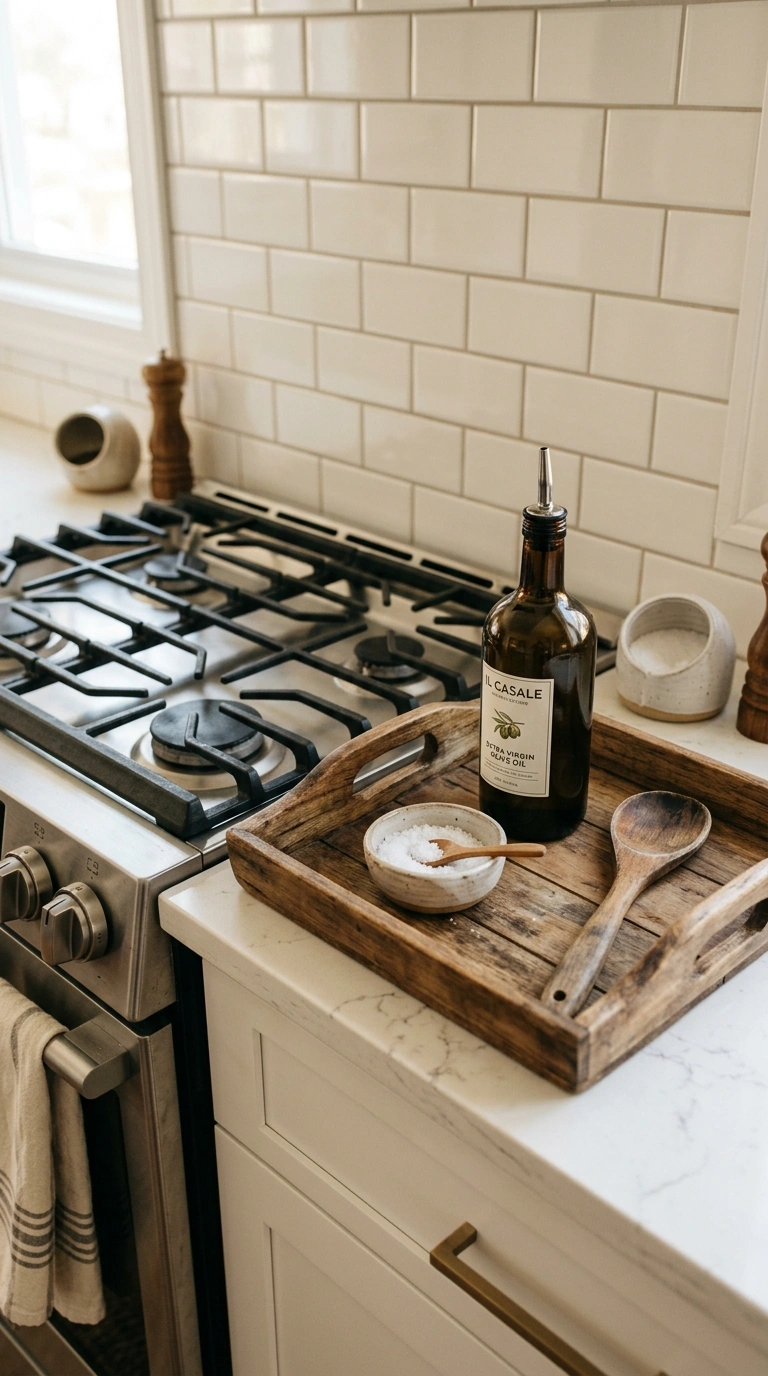 004 Countertop Styling Trays A kitchen counter near th
