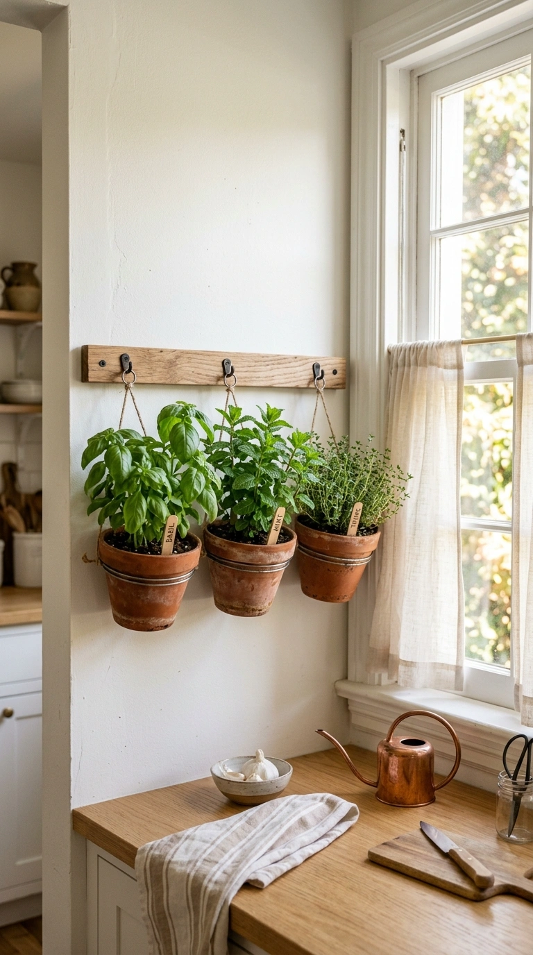004 Hanging Herb Garden A small kitchen wall near a su