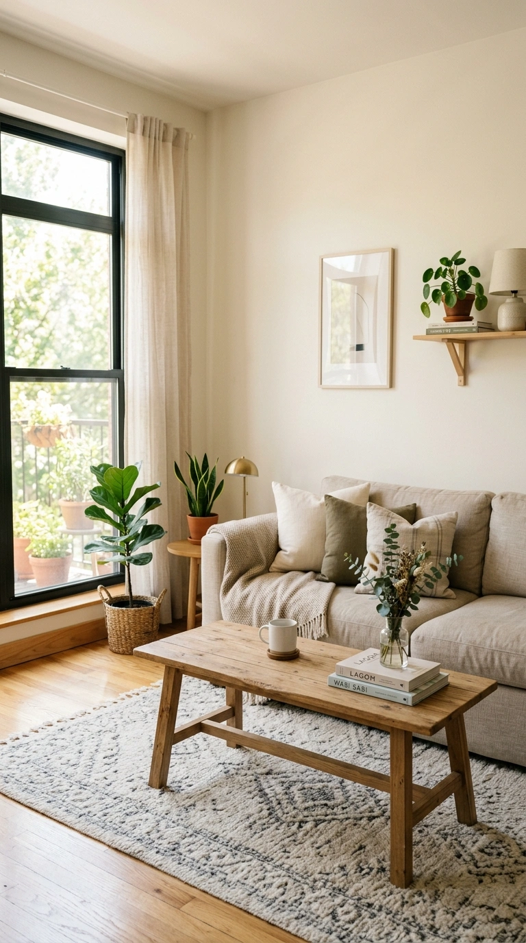 004 Light Wall Colors A small living room with soft wa