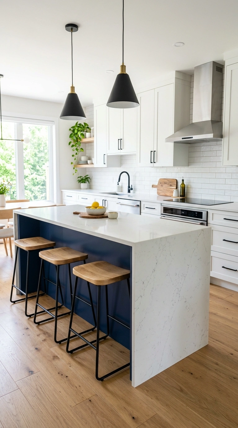 005 Contrasting Cabinet Color A kitchen with white cab