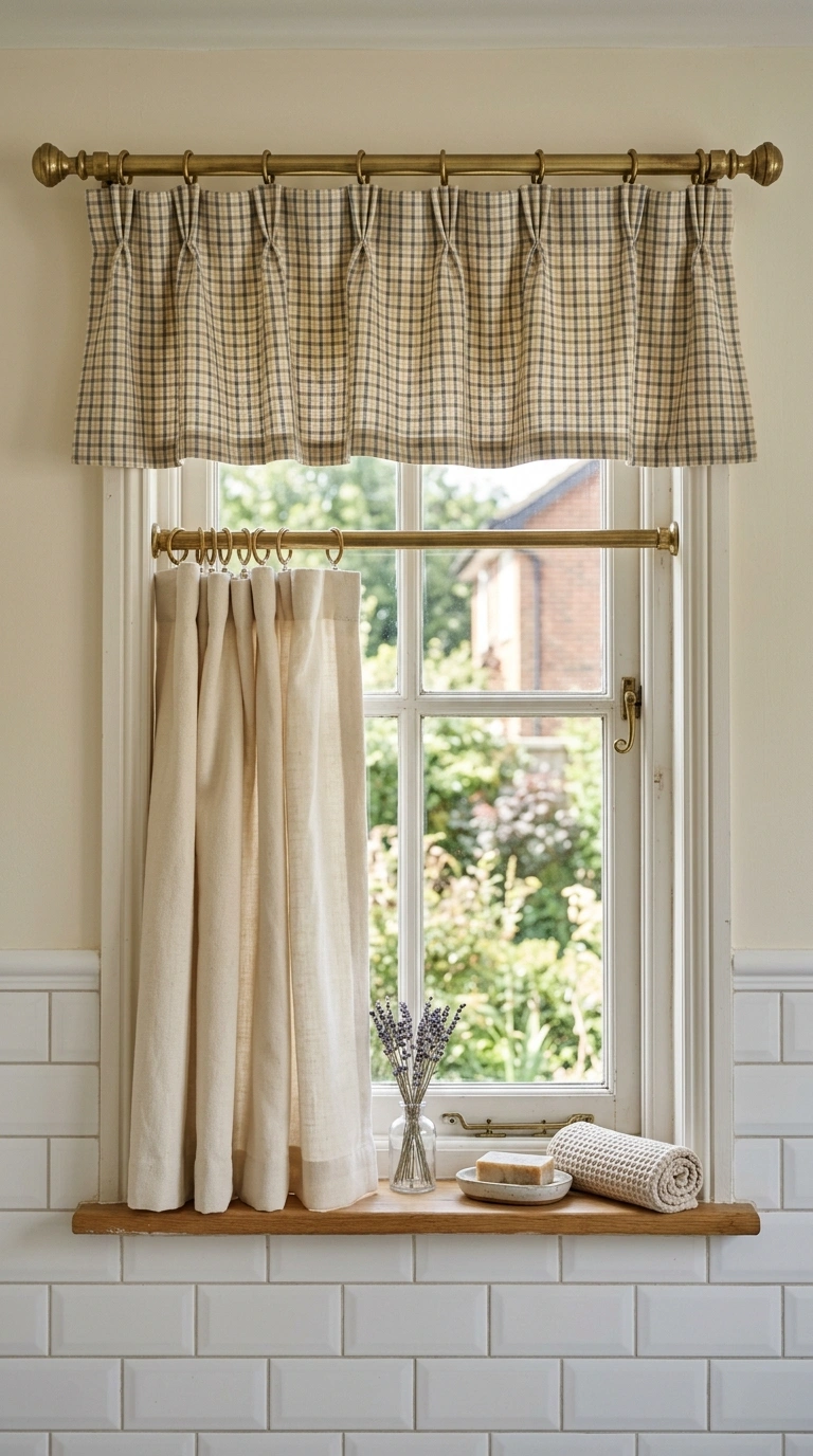 005 Curtain With Valance A traditional style bathroom