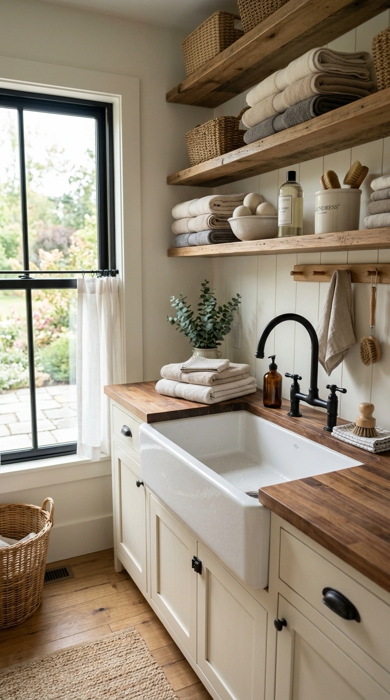 005 Farmhouse Sink Corner A farmhouse laundry room cor