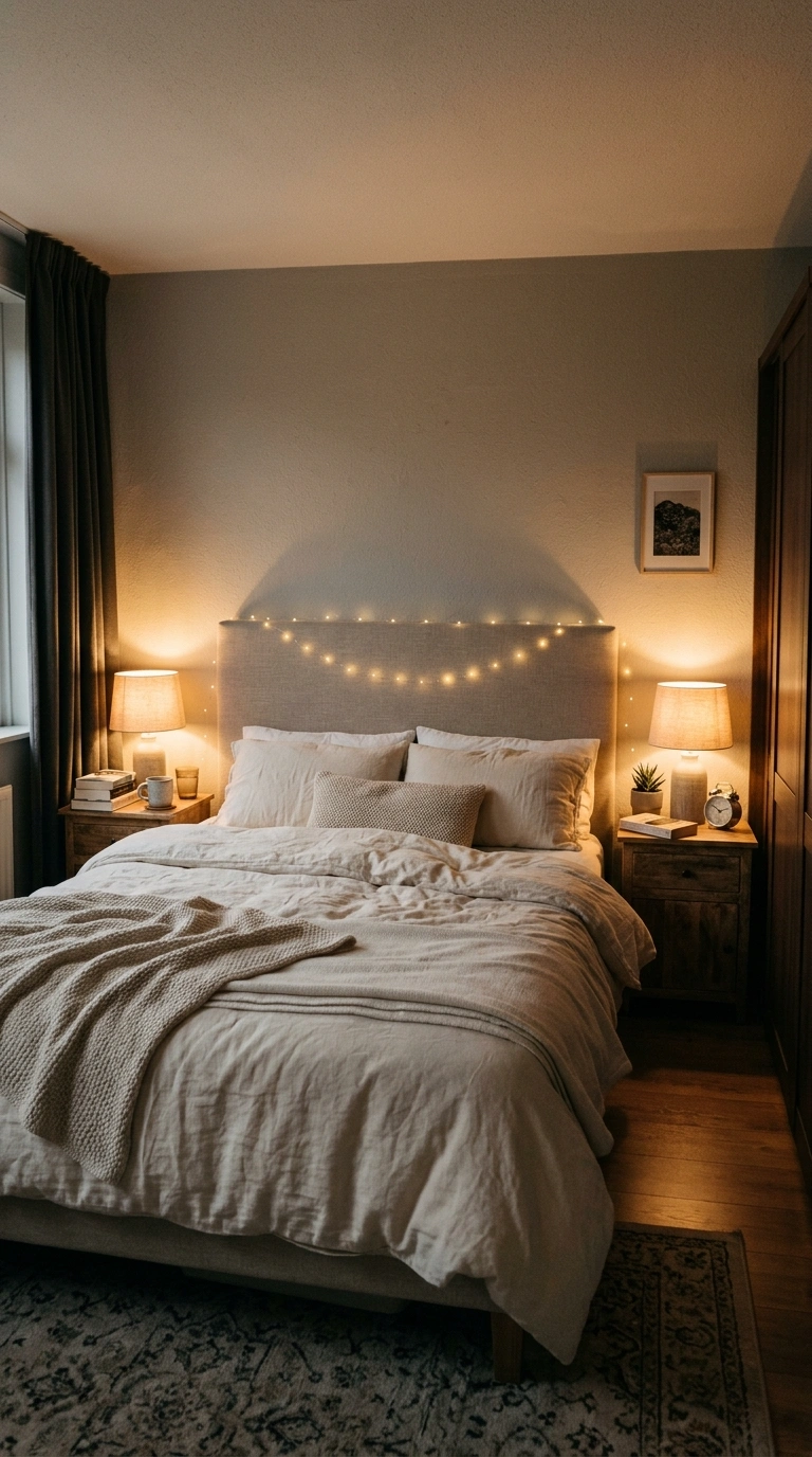 005 Layered Soft Lighting An evening bedroom scene wit
