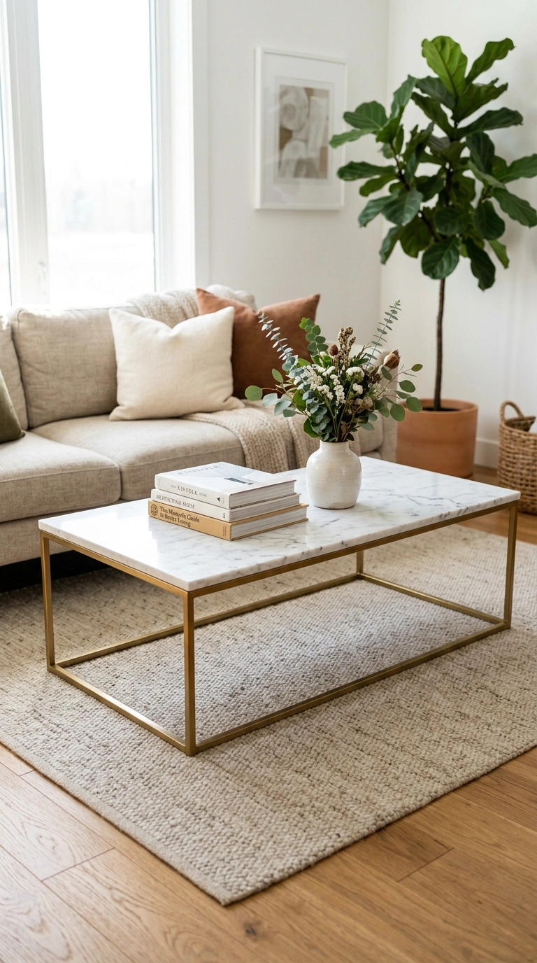 005 Marble Look Coffee Table A white marble pattern co