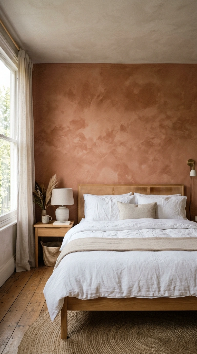 005 Try a Textured Paint Finish A bedroom wall with a