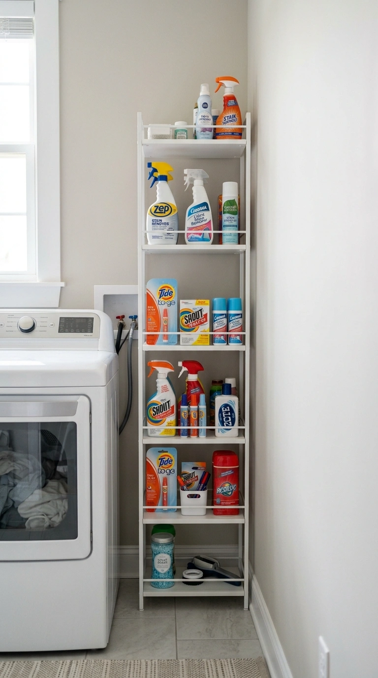 006 Slim Shelving Unit A narrow six inch wide shelving