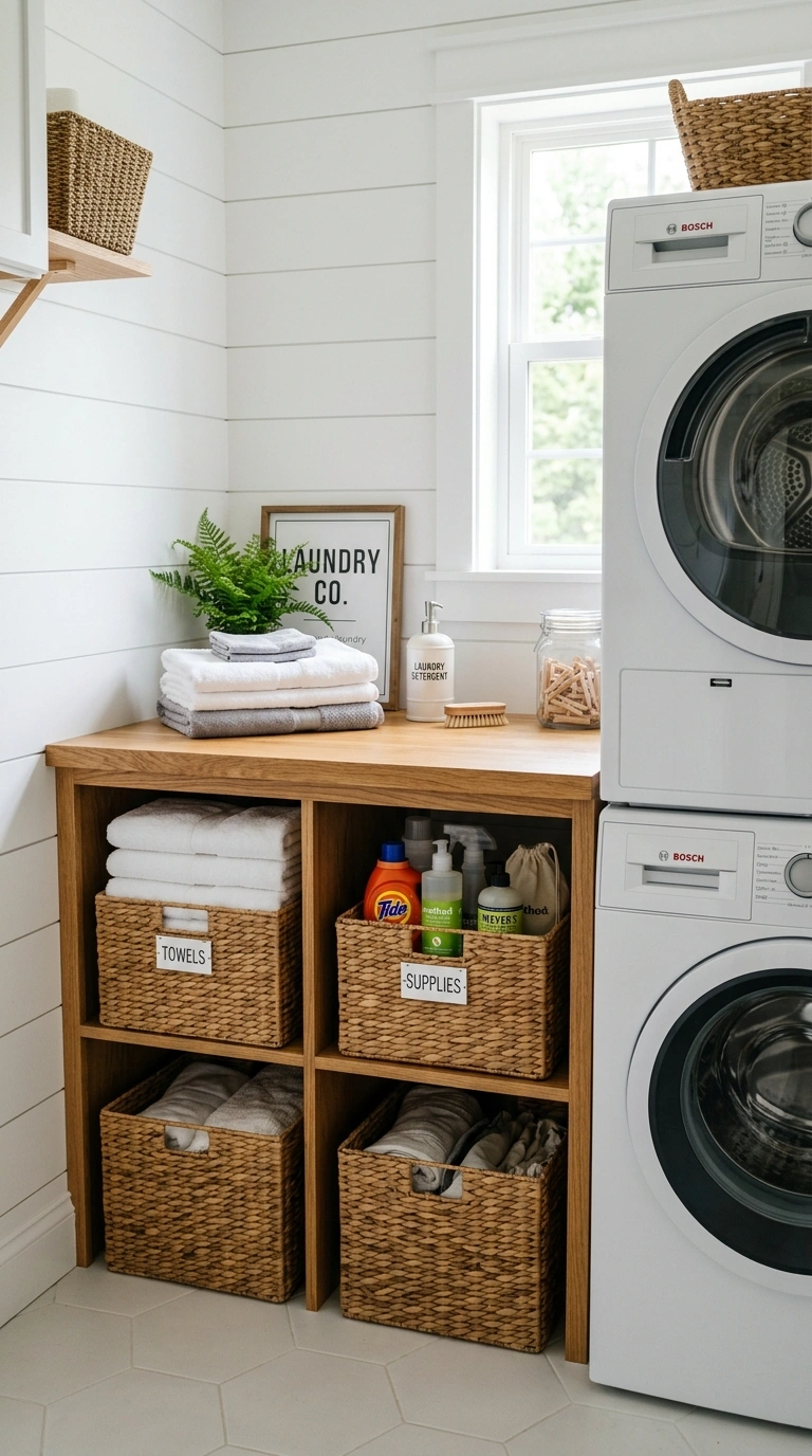 006 Under Counter Storage A laundry room folding count