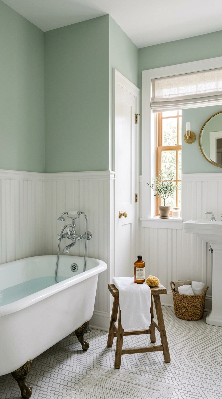007 Beadboard Wall Panel A bathroom with white beadboa