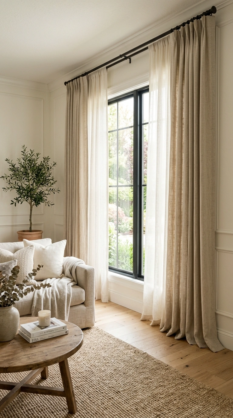 007 Curtain Height Trick A living room window with flo