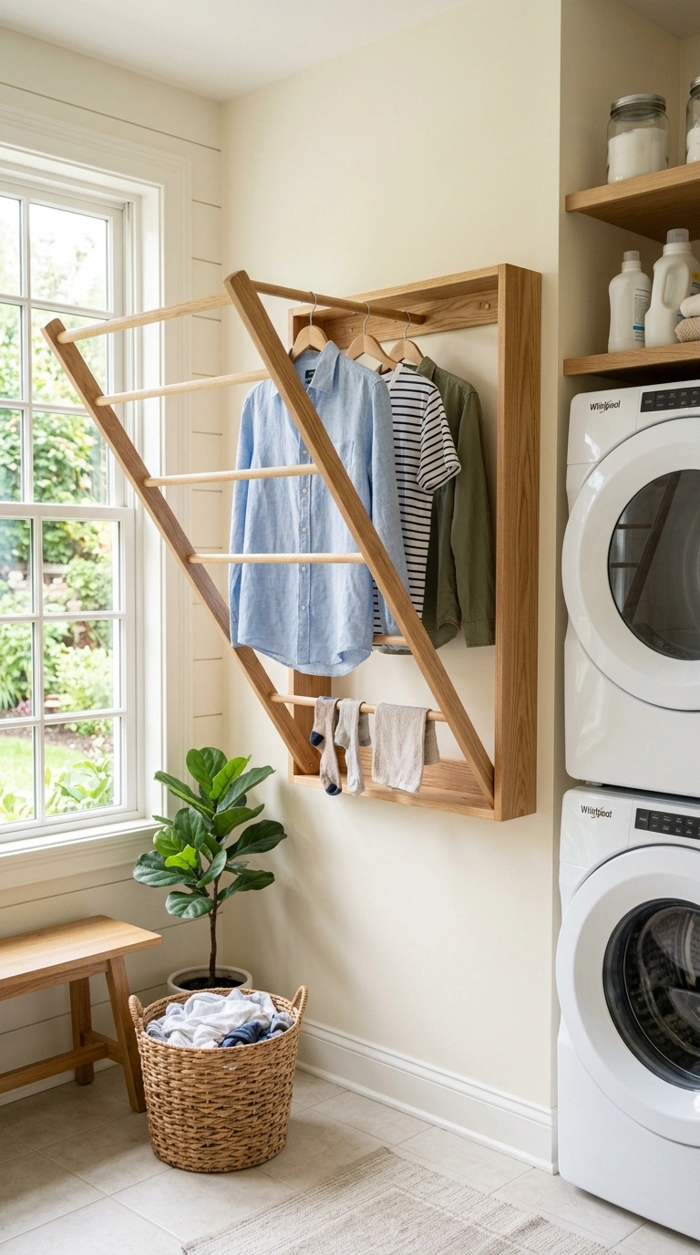 007 Drying Rack Station A wall mounted wood drying rac