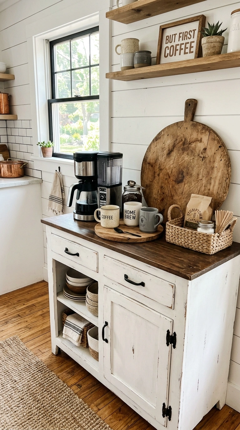 007 Farmhouse Cabinet Bar A white painted vintage cabi