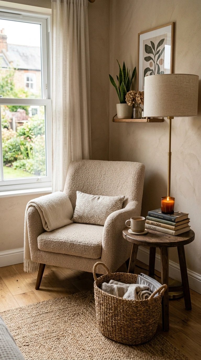 007 Reading Nook Corner A cozy bedroom corner with a b