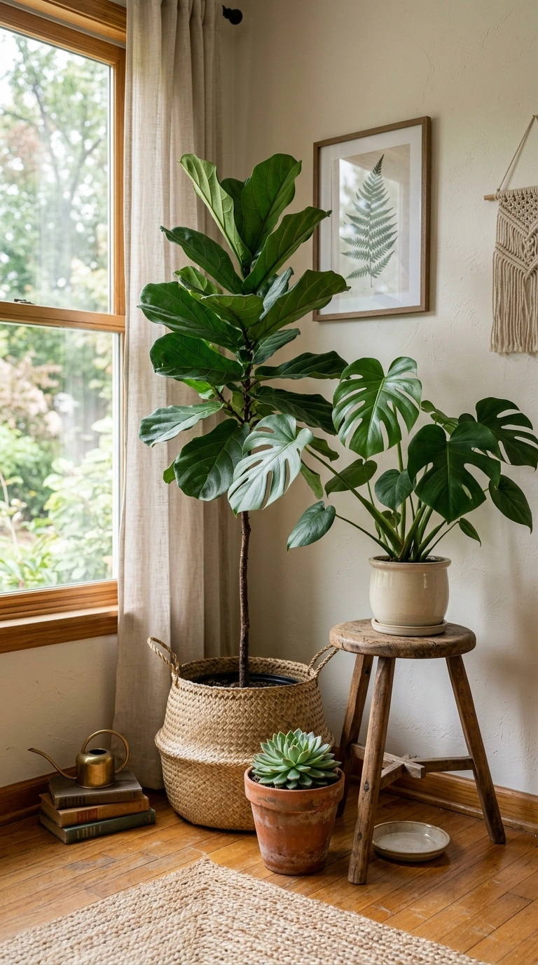 008 Botanical Corner Display A living room corner fill