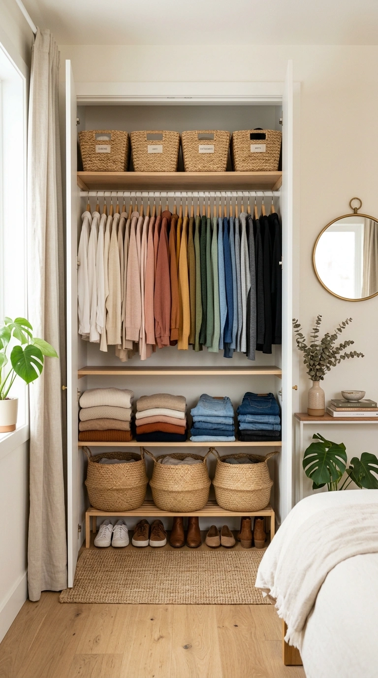 008 Closet Organization An open bedroom closet with cl