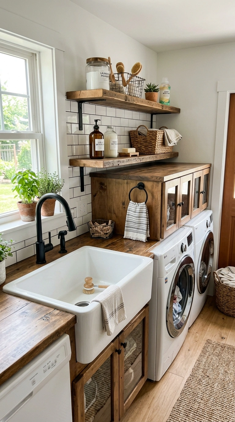 008 Farmhouse Sink Station A deep white farmhouse sink