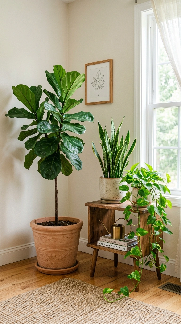 008 Indoor Plant Corner A living room corner filled wi