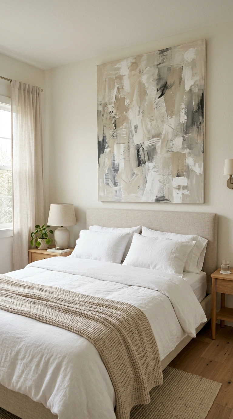 008 Oversized Wall Art A small bedroom with one large
