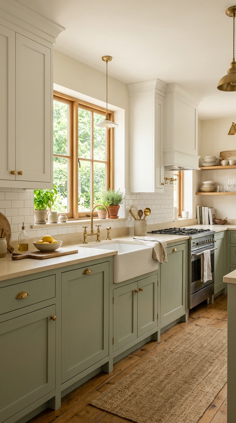 008 Soft Sage Cabinets A kitchen with soft muted sage