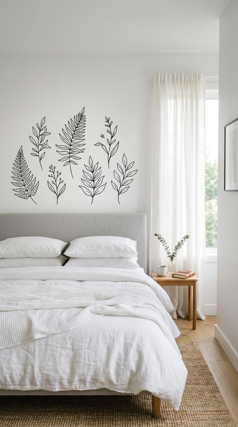 008 Use Removable Wall Decals A bedroom wall with simp