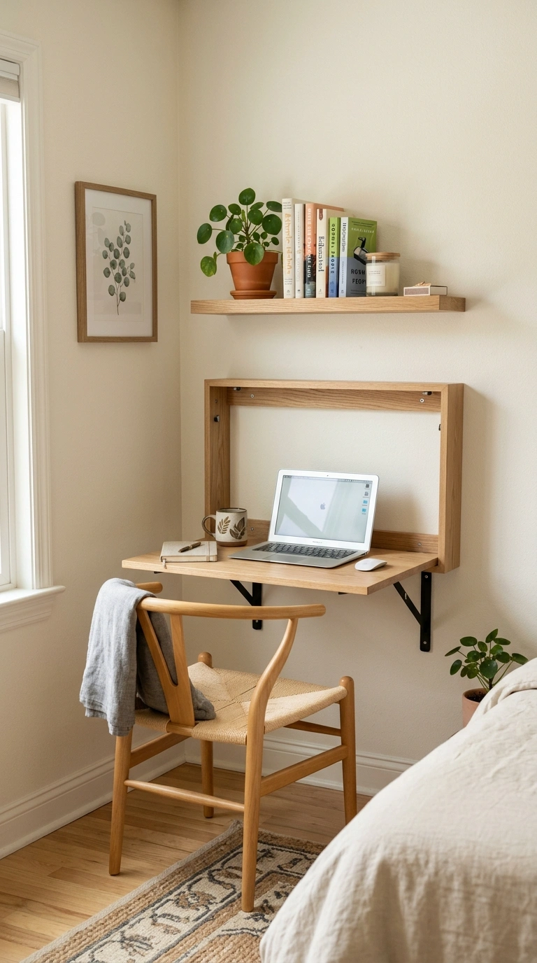 008 Wall Mounted Desk A slim wall mounted fold down de