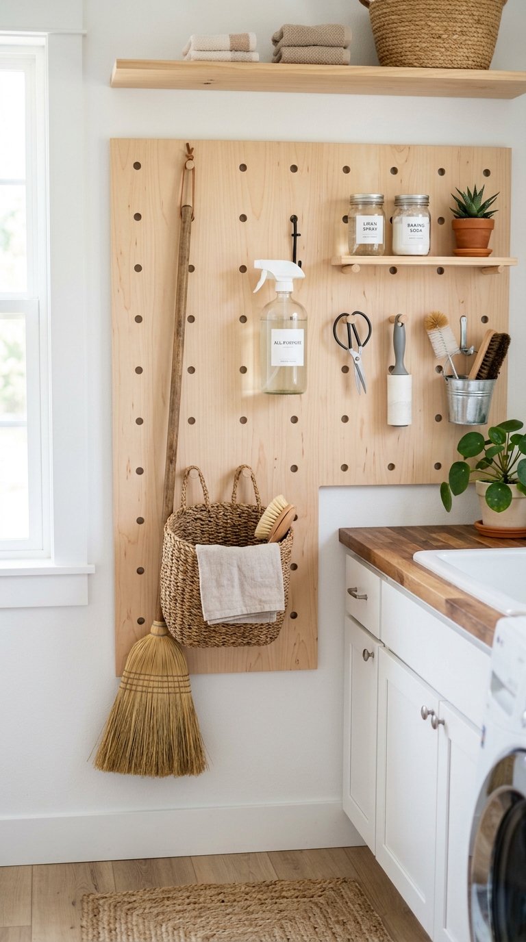 009 Pegboard Tool Wall A laundry room wall covered wit