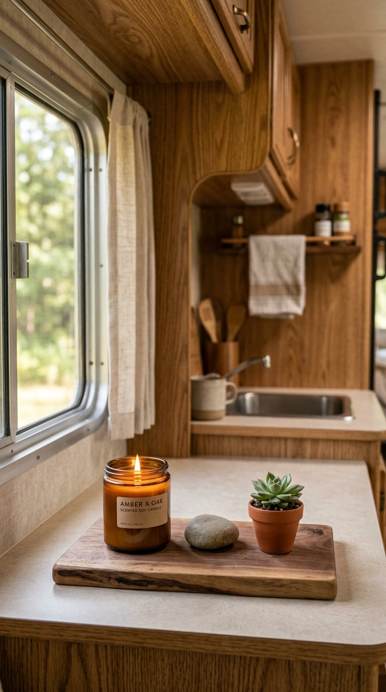 009 Scented Candle Corner A small kitchen counter tray