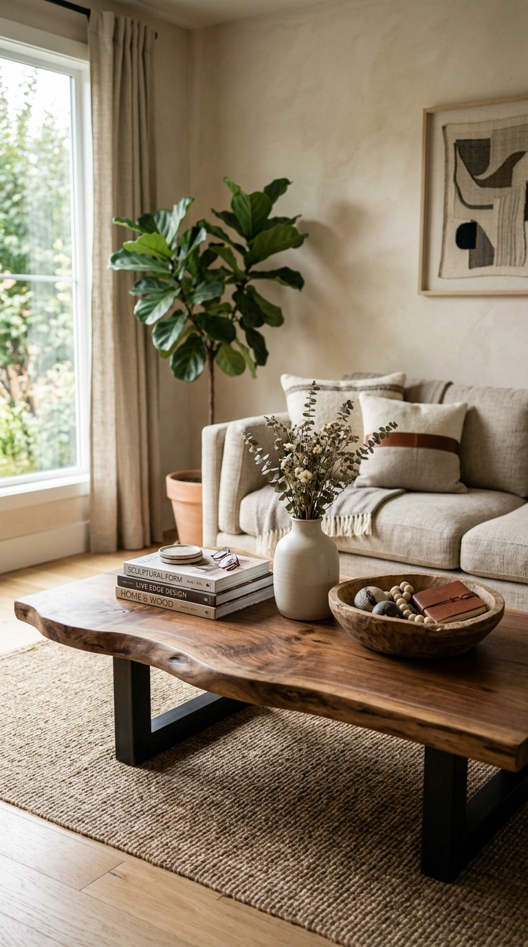 009 Statement Coffee Table A living room with a sculpt