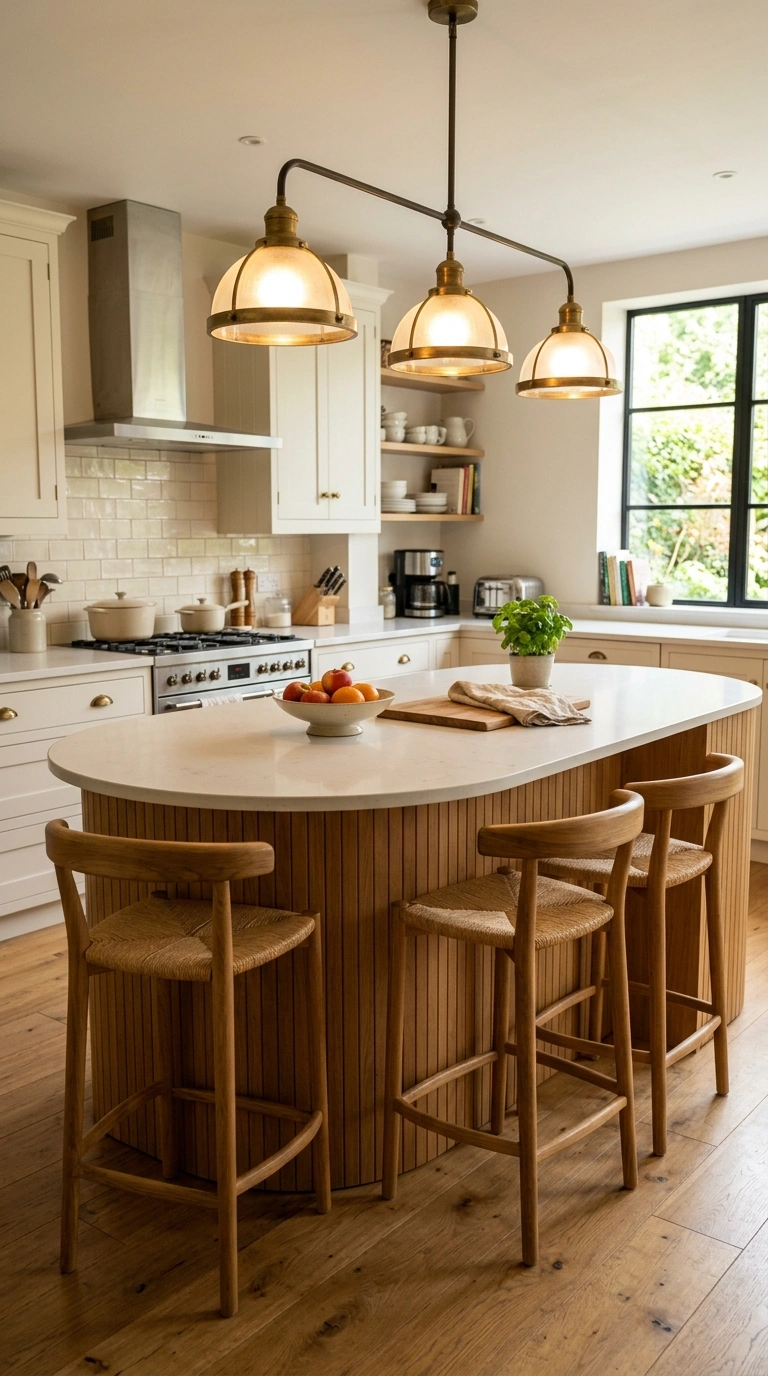 010 Boxy Kitchen Islands A kitchen with a curved oval