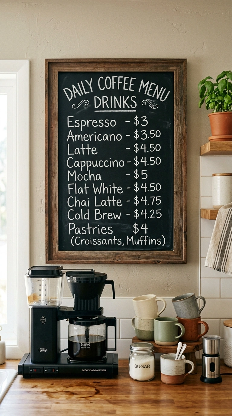 010 Chalkboard Menu Board A wood framed chalkboard hun