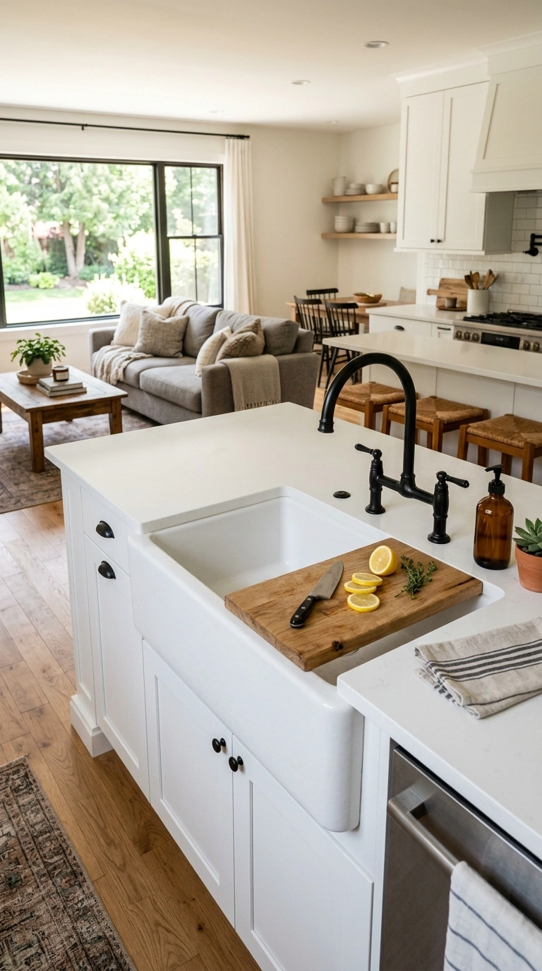 010 Farmhouse Sink Peninsula A kitchen peninsula with
