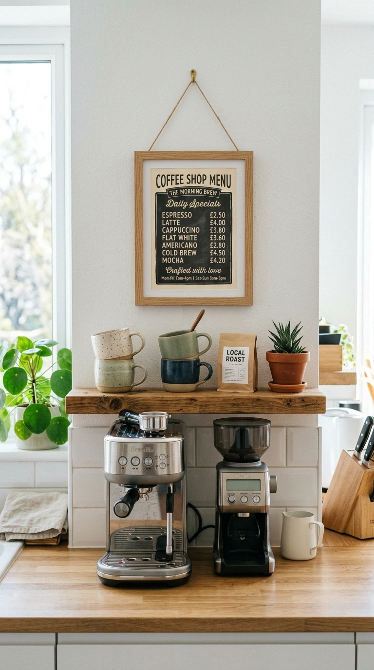 010 Framed Menu Sign A small framed coffee shop style